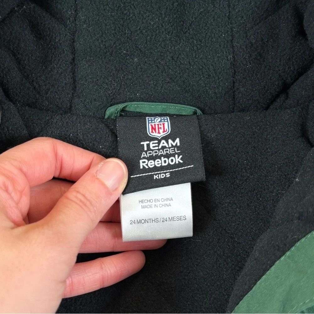 NFL Reebok NY Jets Hooded Puffer Fleece Lined Snow Suit Toddler Kids 24 Months